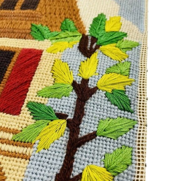 Vintage Tapestry Needle Point Art Wall Hanging Mid Century Modern u Victorian Ho - Picture 5 of 11